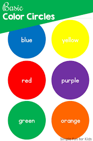 Good practice for young learners who know basic colours. Basic Color Circles Simple Fun For Kids