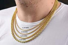 Rope Style Chain Necklace For Men 4 30 Mm Gold Rope Chain Men S Gold Necklace Hollow Gold Chain Men S Jewelry Gold Necklace For Men In 2021 Gold Necklace For Men 14k Gold