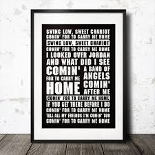 Swing Low Sweet Chariot Rugby Song Lyrics Poster Song Lyric Posters Swing Low Sweet Chariot Lyric Poster