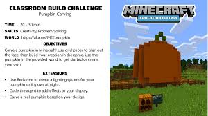 More images for minecraft education edition building ideas » Minecraft Education Edition On Twitter Tis The Season To Carve A Pumpkin In Minecraftedu Download The World And Watch Your Students Ideas Come To Life Check Out This Fun Fall Themed Build