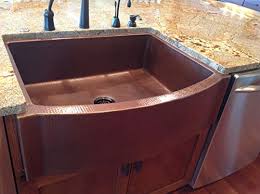 Shop wayfair for all the best copper farmhouse & apron kitchen sinks. Soluna Premium 36 Inch Copper Farmhouse Sink Single Bowl Exposed Rounded Apron Flat Ends Dark Smoke Finish Thick Gauge Beachfront Decor