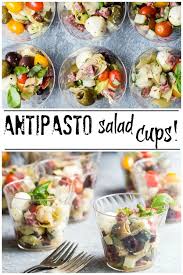 Individual Antipasto Salad Cups Recipe Antipasto Salad Antipasto Appetizers For Party