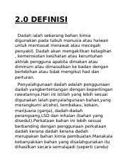 Mangsa dimaklumkan terlibat dalam aktiviti penyalahgunaan dadah dan pengubahan wang haram. Sains Definisi 2 0 Definisi Dadah Ialah Sebarang Bahan Kimia Digunakan Pada Tubuh Manusia Atau Haiwan Untuk Mentiasat Merawat Atau Mecegah Course Hero