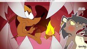 Rule 34 Dev - general:[5_fingers anthro big_butt black_sclera  bodily_fluids brown_body butt butt_focus duo female  female_anthro fingers first_person_view huge_butt human_on_anthro  human_pov humor imminent_sex ...