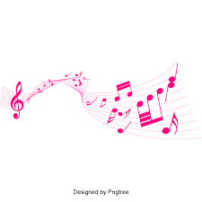 Beautiful Colorful Romantic Staff Hand Painted Musical Symbols Floating Elements Music Fantasy Simple Lines Dynamic Symbols Music Symbols Pink Music