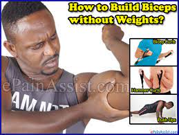 Building bulging biceps without dumbbells or barbells seems like a lot of work unless you're willing to do but for those times when you're without weights, it's still possible to blast your biceps. How To Build Biceps Without Weights