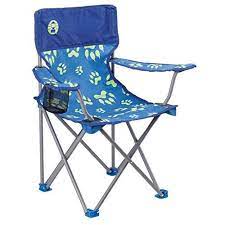 Coleman Youth Glow In The Dark Quad Folding Chair With Cup Holder And Carry Bag 2 Pc Set Blue Folding Chair Coleman Chair