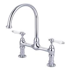 Our bridge style kitchen faucets available for sale offer a classic, early 20th century design. Harding Kitchen Bridge Faucet With Porcelain Lever Handles Barclay Products Limited