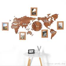Liberação de madeira (木遁, mokuton; Compre Criativo Relogio De Parede De Mapa Do Mundo De Madeira Com 3 Pecas Photo Frame 3d Mapa Decorativo Home Decor Sala De Estilo Europeu Moderno Rodada Mute De Qwonly Shop 321 23
