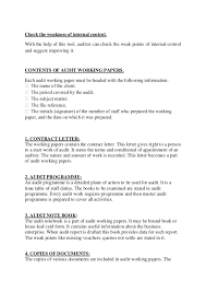 Audit Working Papers