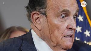 But even in a world where head lawyer rudy giuliani is willing to show god and everybody that he hasn't haunted a courtroom in decades. Critics Roasts Rudy Giuliani For Apparent Hair Dye Mishap On Twitter