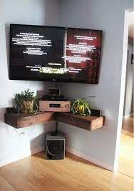 Diy corner tv mount with shelf. Wall Mount Tv Corner Stand Ideas Novocom Top