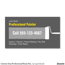 Custom Grey Professional Home Painting Business Card Zazzle Com In 2020 Painter Business Card Free Business Card Templates Business Card Template