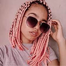 Box Braids Hairstyles For African American Black Women And White Women Box Braids Medium Box Braid Box Braids Hairstyles Short Box Braids Box Braids Styling