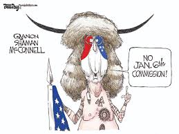 Jacob chansley, who is also known as the qanon shaman, is willing to appear before trump's impeachment trial in february, his lawyer albert watkins told associated press. Cartoonist S Take Qanon Shaman Mcconnell Santa Cruz Sentinel