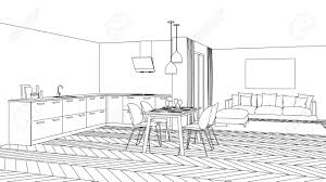 Sweet home 3d is an interior design application that helps you to quickly draw the floor plan of your house, arrange furniture on it, and visit the results in 3d. Modern House Interior Design Project Sketch 3d Rendering Stock Photo Picture And Royalty Free Image Image 113259560