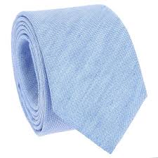 Light Blue Tie In Basket Weave Linen And Silk Bergame