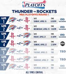This list shows the longest games in nba history, only including games with more overtimes in the playoffs. Thunder 2017 First Round Playoff Schedule Announced Oklahoma City Thunder