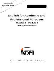 Check spelling or type a new query. Eapp Module 4 Version 3 Docx Government Property Not For Sale Senior High School Not English For Academic And Professional Purposes Quarter 2 U2013 Course Hero