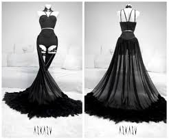 Black Swan Gown With Feathers And Lace By Askasu Swan Dress Pretty Dresses Fantasy Dress