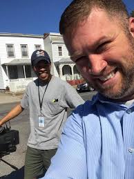 Today is the start of my 17th year with WTVR. The irony in this photo?  Young Rogers Campbell was assigned to learn from me