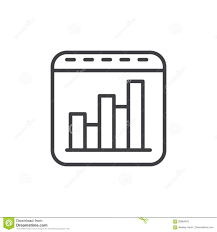 Bar Chart Line Icon Outline Vector Sign Linear Style