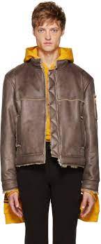 Gosha Rubchinskiy Grey Faux Shearling Jacket