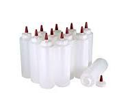 Pinnacle Mercantile Plastic Squeeze Condiment Bottles with Red Tip Cap  16-ounce Set of 12 Wide Mouth