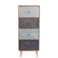 Des meubles de rangement pour votre bureau. Petit Meuble De Rangement 4 Tiroirs A Motifs Graves Knokke Maisons Du Monde
