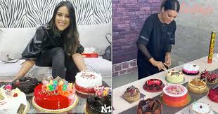 Nia sharma birthday cake photo. Actress Nia Sharma Is In A War With Cakes As She Celebrates Her 29th Birthday Girlstyle India