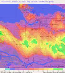 Elevation Map North Vancouver Elevation Of Vancouver,Canada Elevation Map, Topography, Contour
