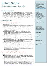 This information is intended to highlight a potential path for career advancement. Maintenance Supervisor Resume Samples Qwikresume