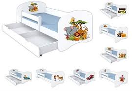 Clamaro Schlummerland 160 X 80 Kinderbett Mit Rausfallschutz Und Aufkleber Mit Bettkasten Auf Rollen Matra Rausfallschutz Kinderbett Kinderbett Kinder Bett