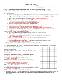 History eoc assessments that measure Biology Eoc Review