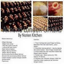 Gram lihat tangga dari kilogram ke gram , ternyata turun 3 tangga. Almond London Food Malaysian Food Cookie Desserts