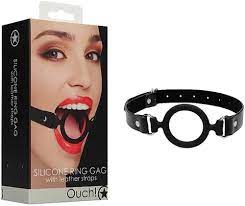 Amazon.com: Shots Ouch! Silicone Ring Gag with Leather Straps - Black :  Health & Household