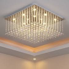 Modern Stainless Steel K9 Crystal Flush Mounted Ceiling Lamp Living Room Bed Room Lamp Indoor Home Decoration Lighting Fixture Ceiling Lights Chandelier Ceiling