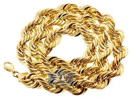 Solid yellow rope chain | 14k yellow gold. 10k Yellow Gold Hollow Rope Mens Chain 16 Mm 30 Inches 100 Grams