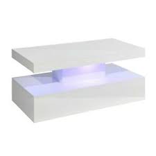 High gloss led coffee table wooden drawer storage moder. Modern High Gloss White Tiffany Wood Coffee Table For Living Room Rgb Led Lights Ebay
