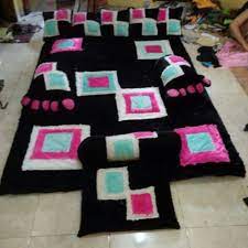 Keset dapur panjang motif kucing d5 anti slip 50x120 karpet anti selip: Karpet Bulu Rasfur Set Motif Kotak Shopee Indonesia