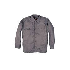 Berne Mens Large Tall Slate 100 Cotton Traditional Shirt Jacket