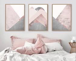 Printable Art Downloadable Prints Set Of 3 Mountains Blush Etsy Bedroom Decor Bedroom Design Trendy Bedroom
