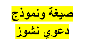 صيغة ونموذج دعوي نشوز