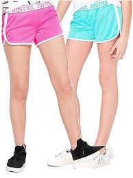 Amazon Com Justice Girls Logo Waist Dolphin Mesh Shorts 2