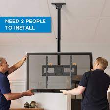 If you were looking forward to hanging a flat screen tv from the ceiling that is about 55 inches in size but could not find one that will enable you to swivel it. Perlesmith Pscm2 Full Motion Ceiling Tv Mount For 26 55 Inch Tvs Perlesmith