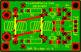 Mikrostrip saluran paralel, dengan kemampuan untuk mengukur daerah frekuensi antara 3,5 mhz sampai 950 mhz. Swr Bridge