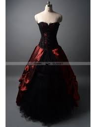 Wine Red And Black Gothic Corset Prom Ball Gown Gothic Prom Dress Ball Gowns Victorian Dress Gown