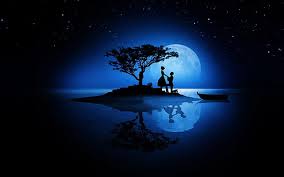 Hd moon wallpaper for computer. Hd Wallpaper Silhouette Photo Of Boy And Girl Under The Moon Couple Night Wallpaper Flare