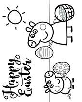 Peppa pig holds a present. Printable Peppa Pig Coloring Pages For Free George Topcoloringpages Net