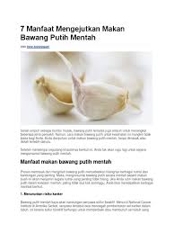 Penasaran apa ciri orang punya khodam ajian macan putih asli keturunan sunan kalijaga dan prabu siliwangi ? 7 Manfaat Mengejutkan Makan Bawang Putih Mentah